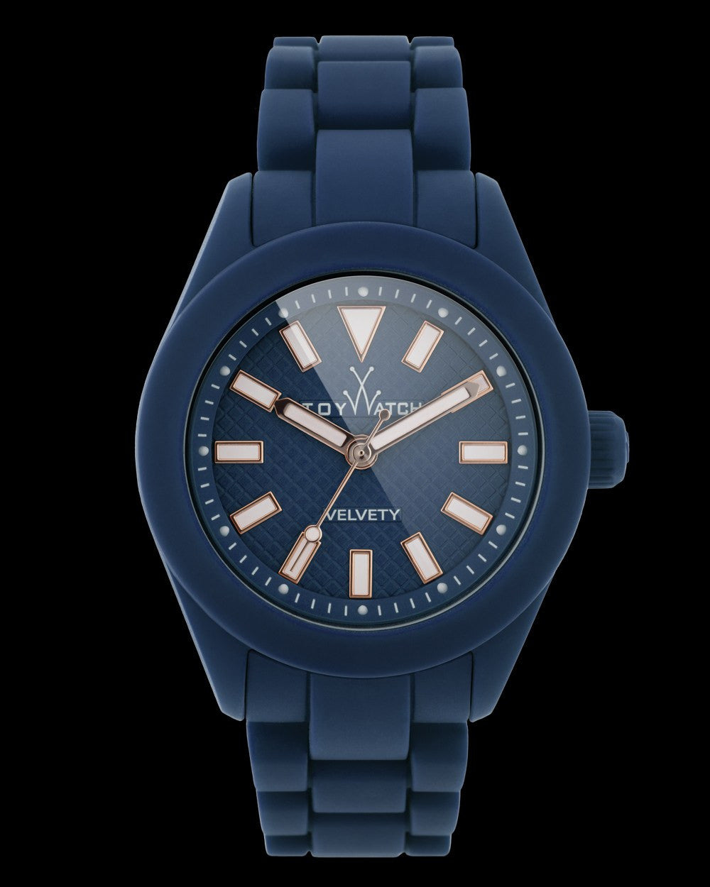 ToyWatch VELVETY SMALL BLUE watch with a blue strap and round face, showcasing a stylish and modern accessory.